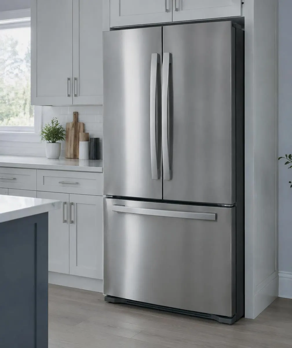 Refrigerador em cozinha residencial
